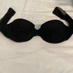 Victoria’s Secret black lace strapless bra